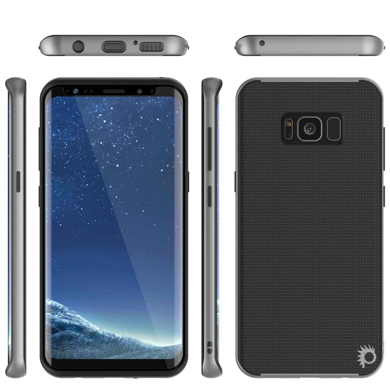 Galaxy S8 Case, PunkCase [Stealth Series] Hybrid 3-Piece Shockproof Dual Layer Cover [Silver]