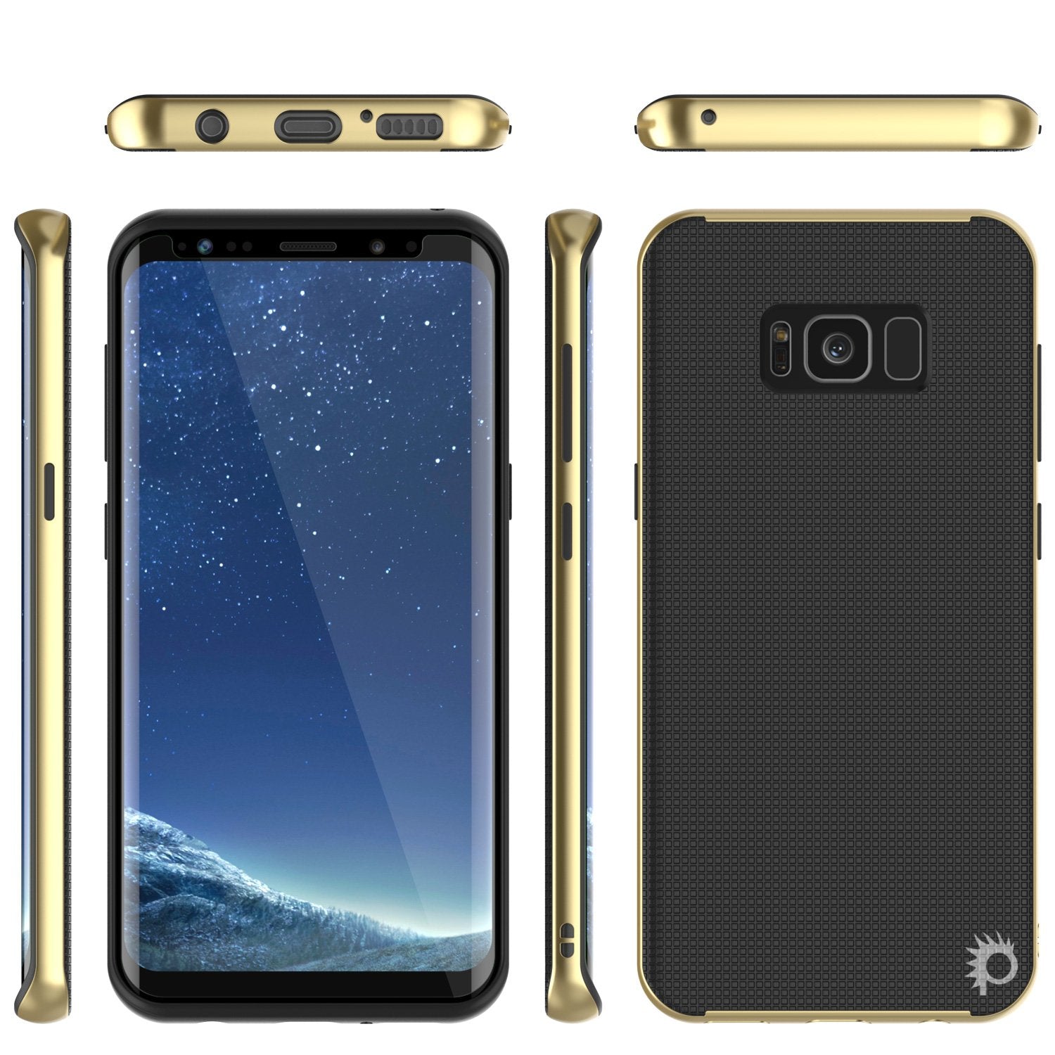 Galaxy S8 Case, PunkCase [Stealth Series] Hybrid 3-Piece Shockproof Dual Layer Cover [Gold]