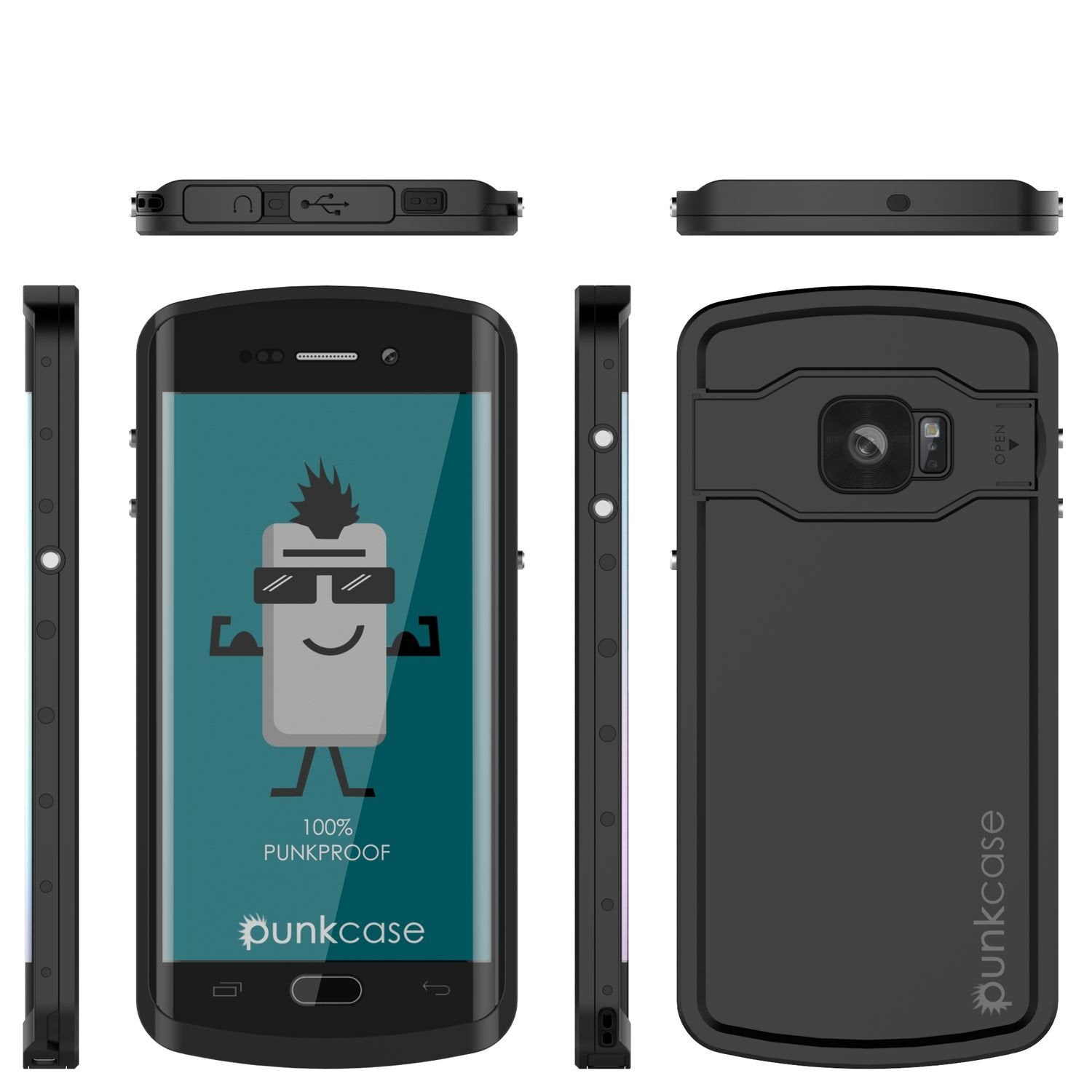 Galaxy S6 EDGE Plus Waterproof Case, Punkcase StudStar Black Shock/Dirt Proof | Lifetime Warranty