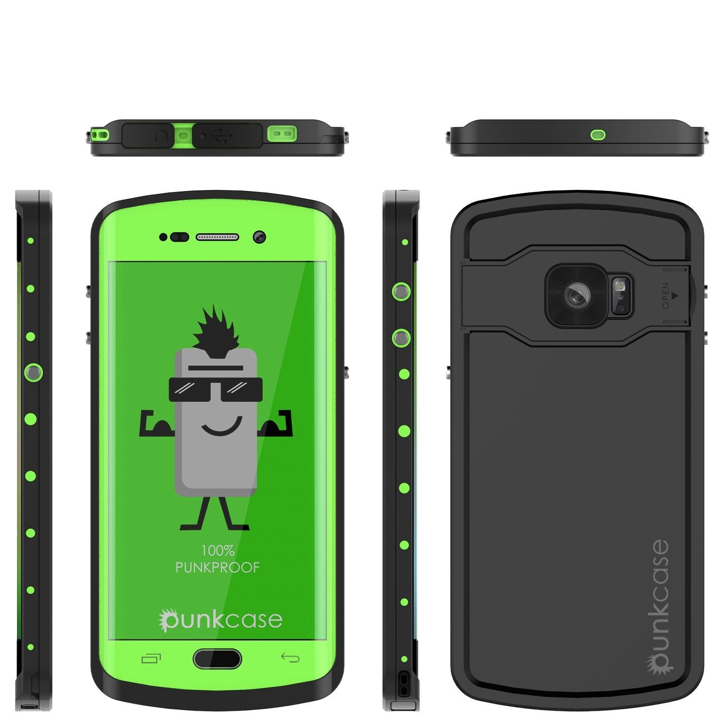Galaxy s6 EDGE Plus Waterproof Case, Punkcase StudStar Light Green Series | Lifetime Warranty