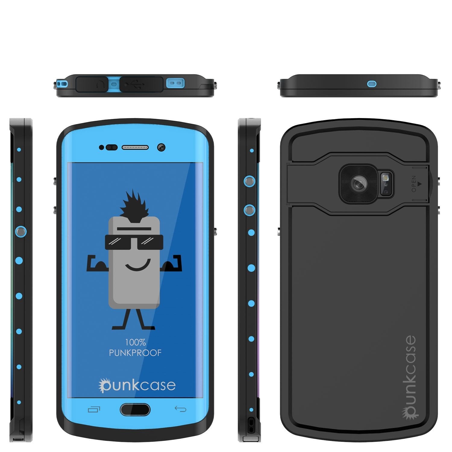 Galaxy s6 EDGE Plus Waterproof Case, Punkcase StudStar Light Blue Series | Lifetime Warranty