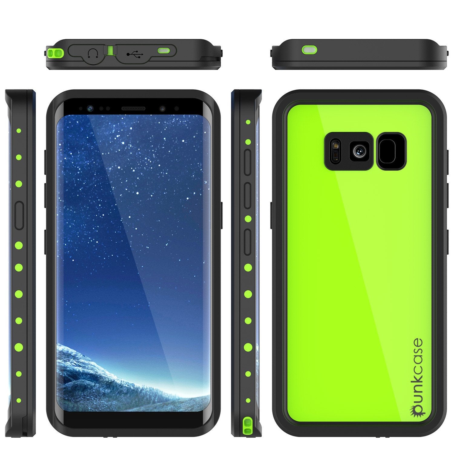 Galaxy S8  Punkcase [StudStar Series] [Slim Fit], LIGHT GREEN