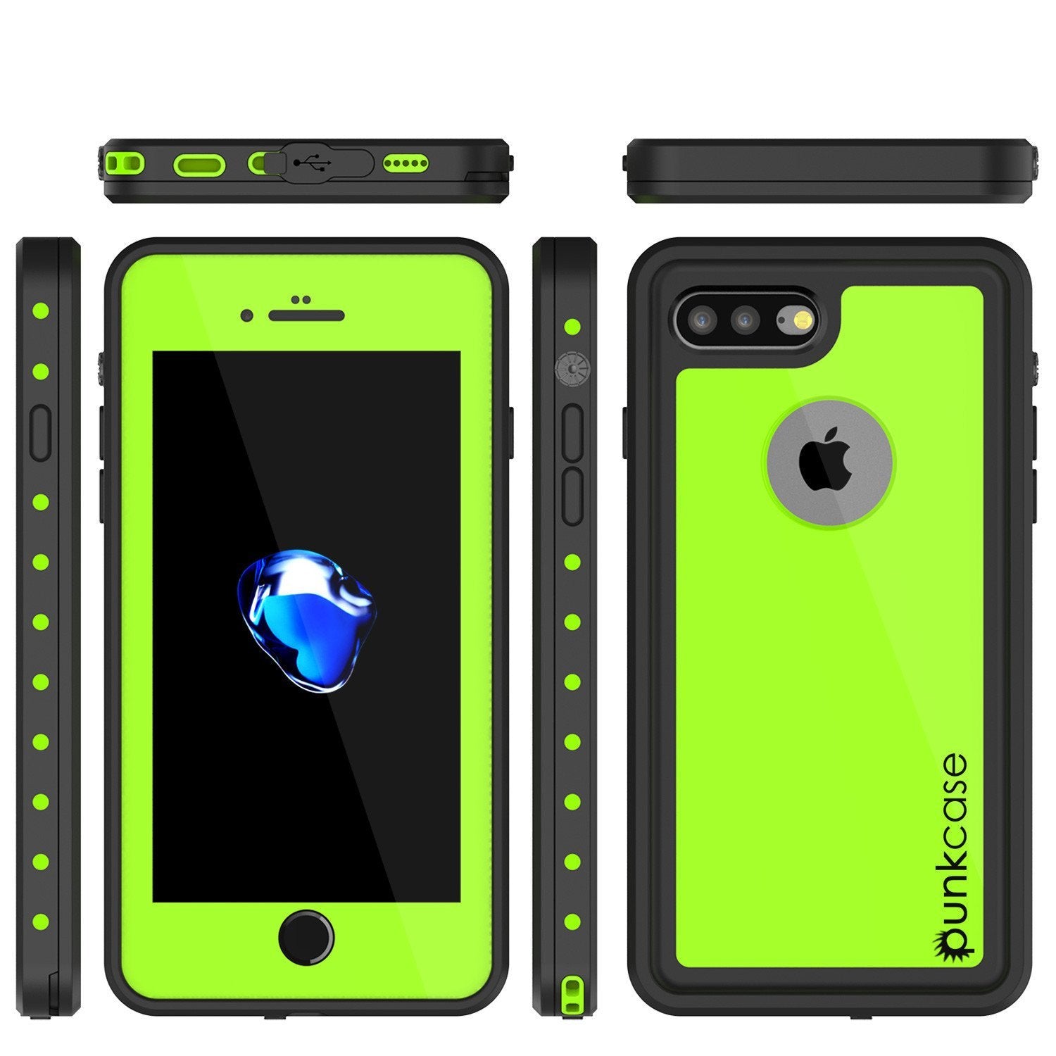 iPhone 8+ Plus Waterproof Case, Punkcase StudStar Series[Light Green]