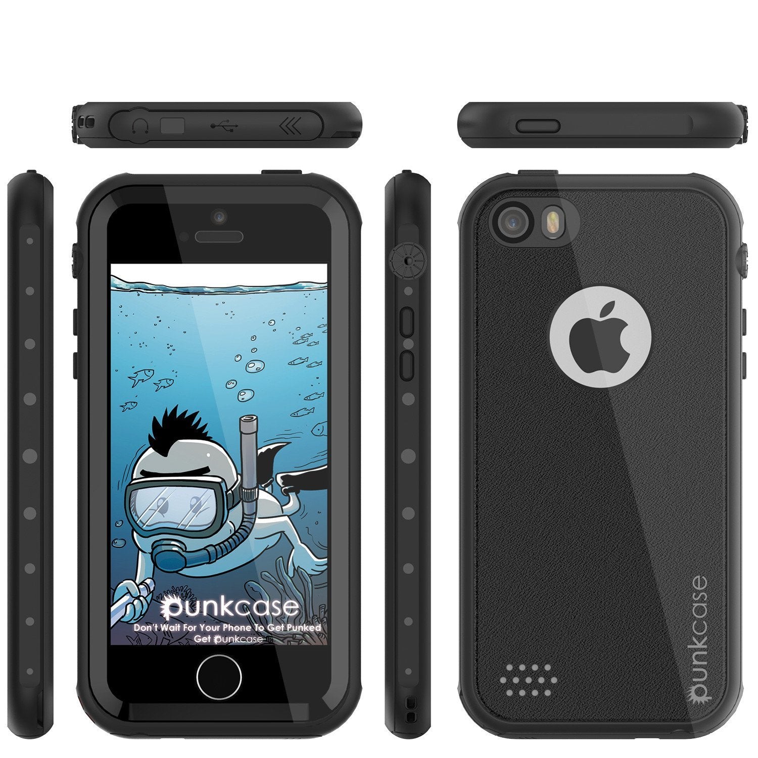 iPhone SE/5S/5 Waterproof Case, PunkCase StudStar Black, Shock/Dirt/Snow Proof | Lifetime Warranty