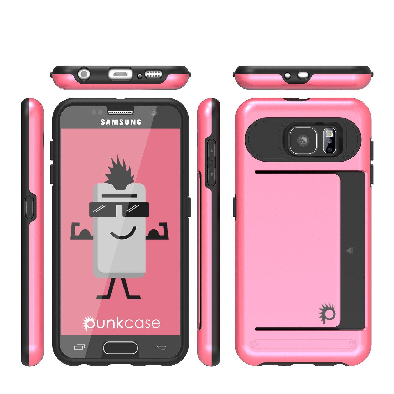 Galaxy S6 EDGE Case PunkCase CLUTCH Pink Series Slim Armor Soft Cover Case w/ Screen Protector
