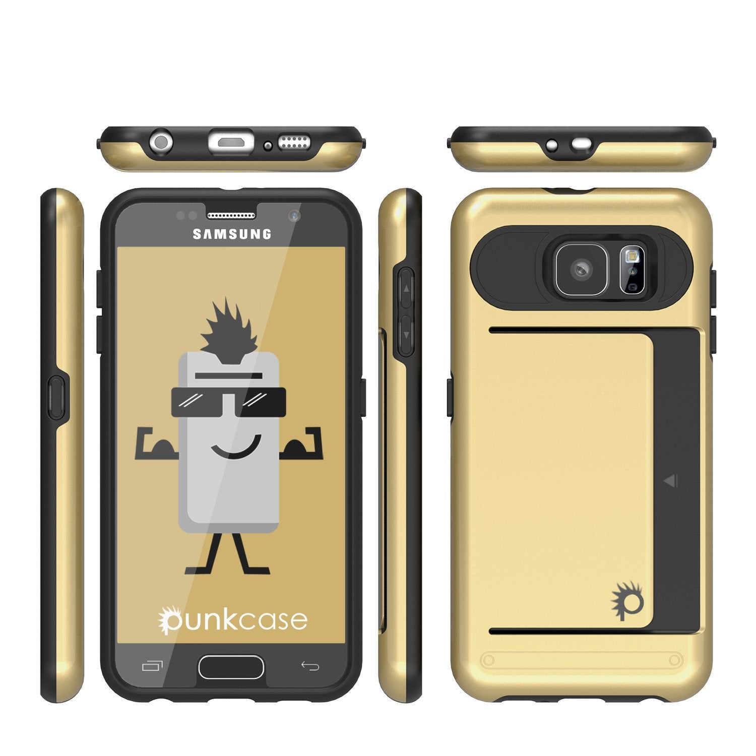 Galaxy S6 EDGE Case PunkCase CLUTCH Gold Series Slim Armor Soft Cover Case w/ Screen Protector