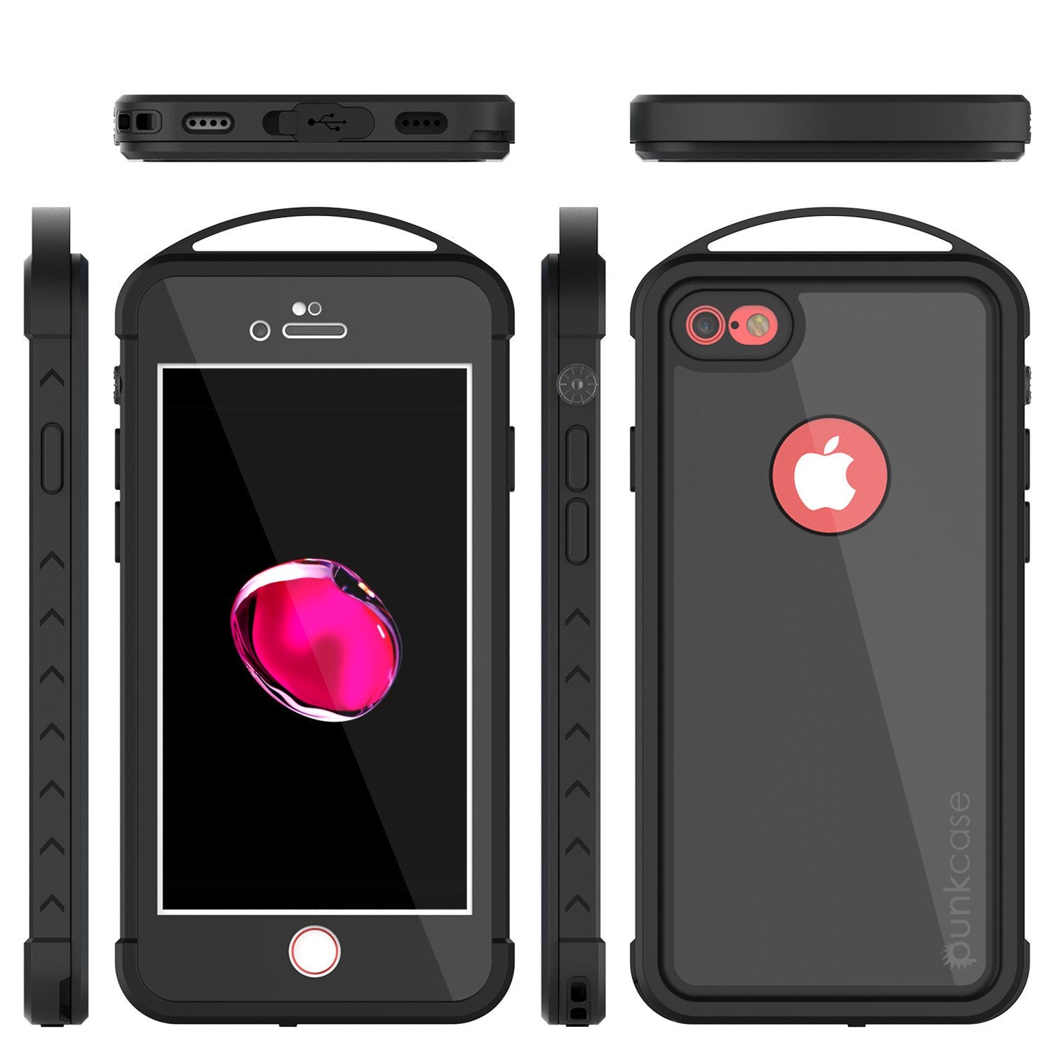 iPhone 7 Waterproof Case, Punkcase ALPINE Series, Black | Heavy Duty Armor Cover