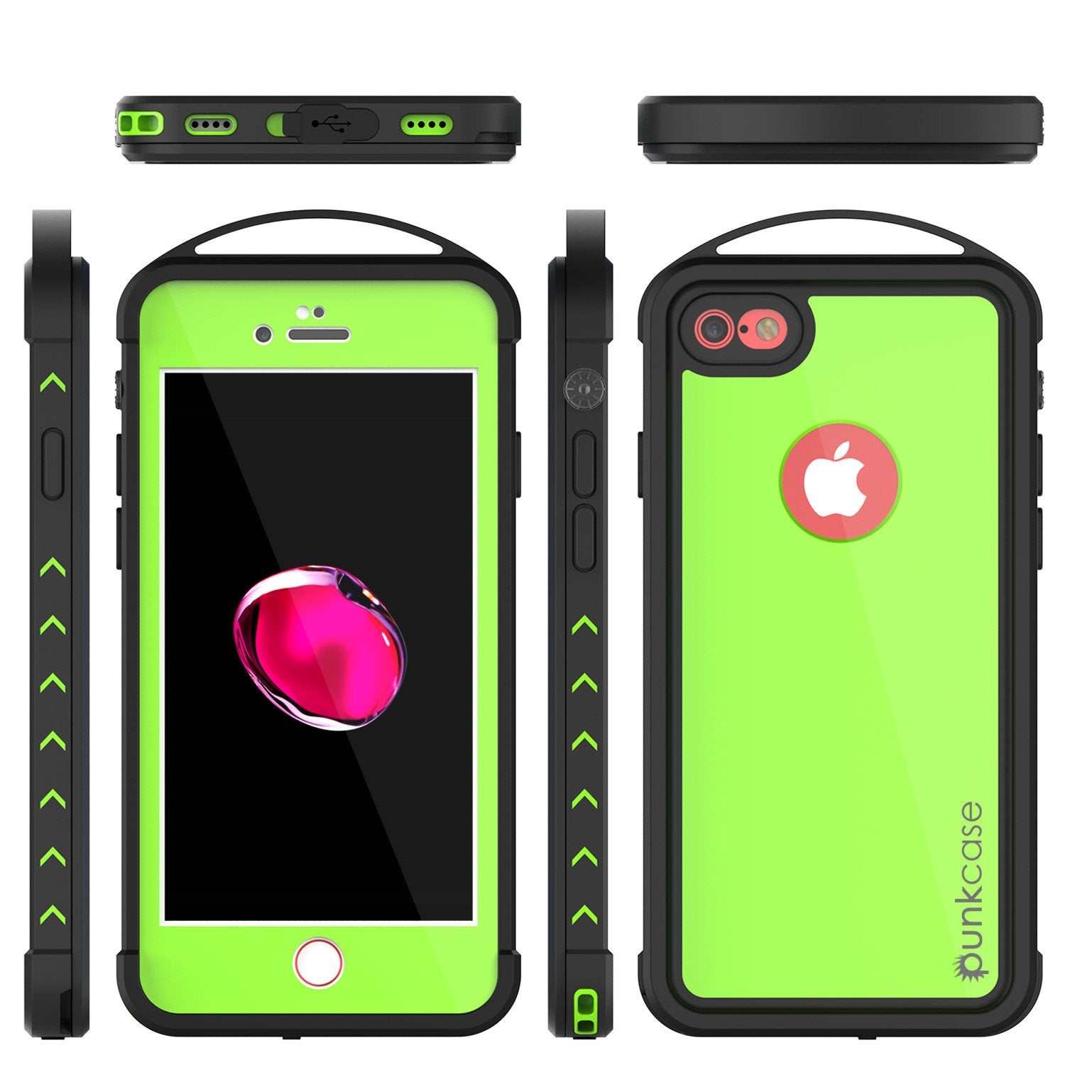 iPhone 7 Waterproof Case, Punkcase ALPINE Series, Light Green | Heavy Duty Armor Cover