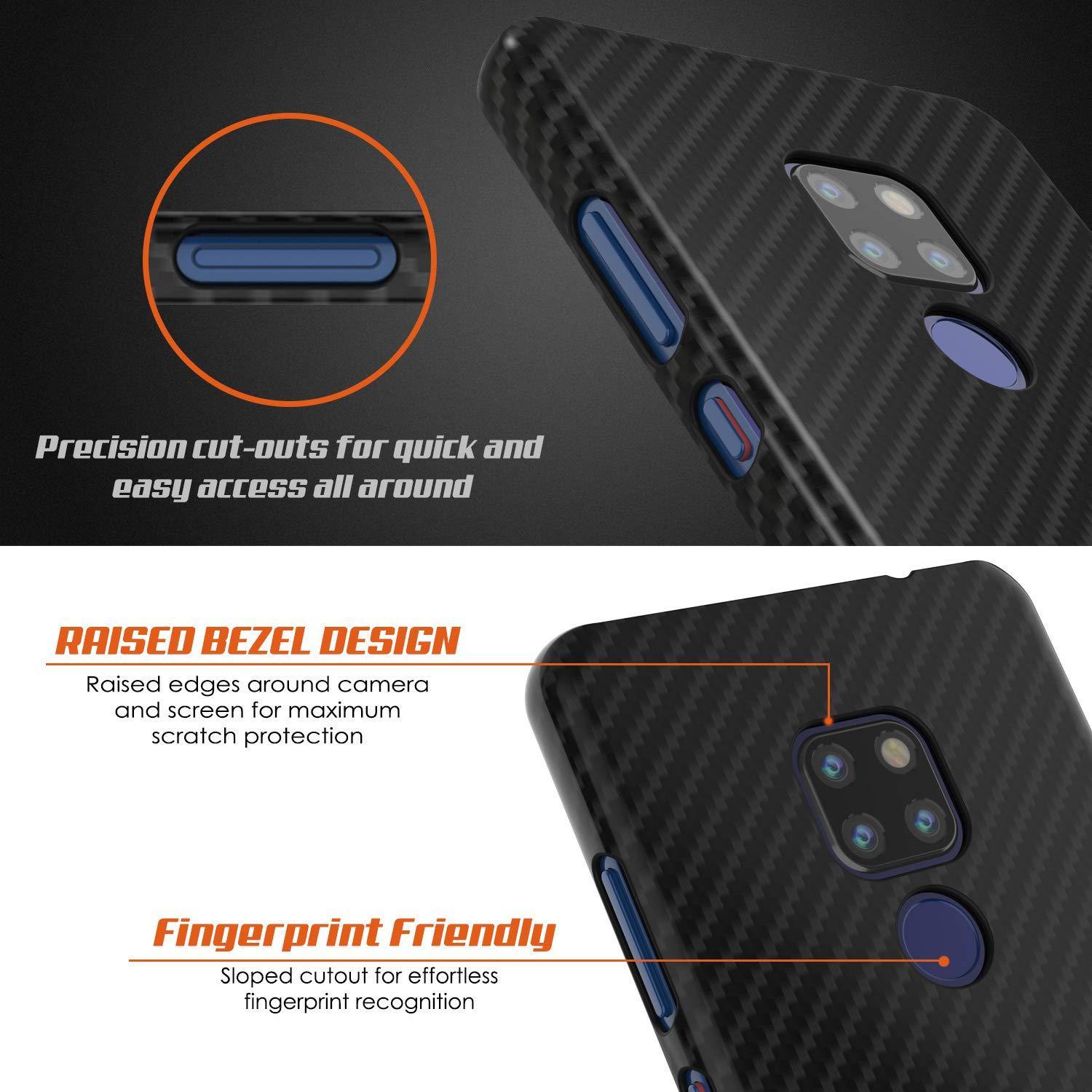 Huawei Mate 30  Case, Punkcase CarbonShield, Heavy Duty [Black] Cover