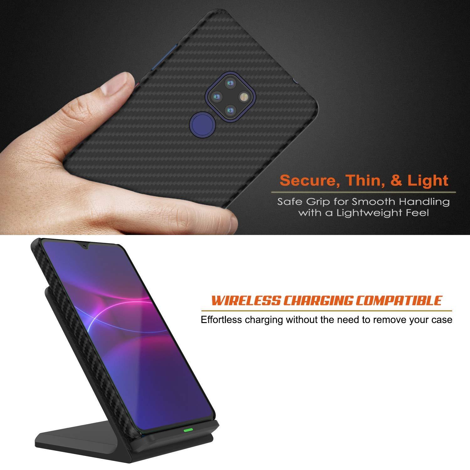 Huawei Mate 30  Case, Punkcase CarbonShield, Heavy Duty [Black] Cover