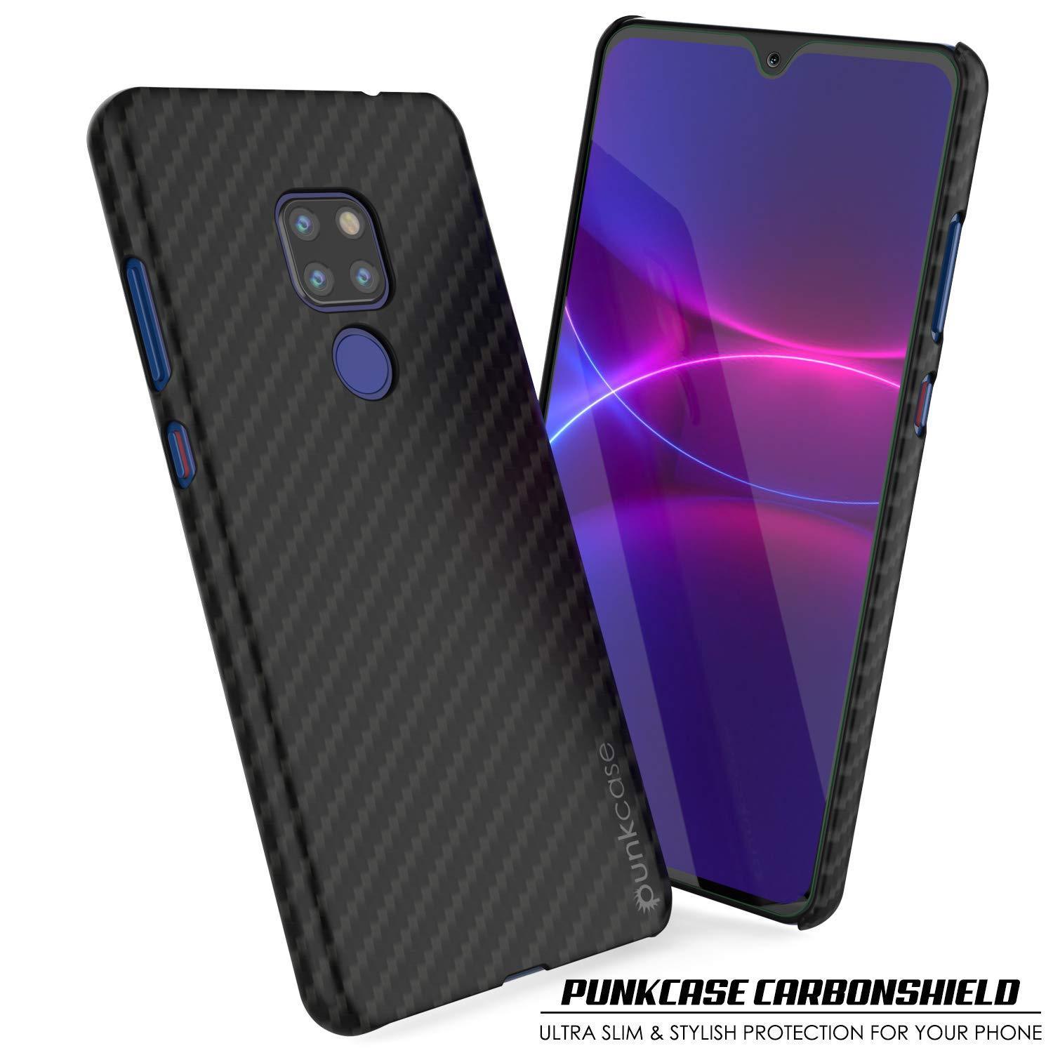 Huawei Mate 30 Lite  Case, Punkcase CarbonShield, Heavy Duty [Black] Cover
