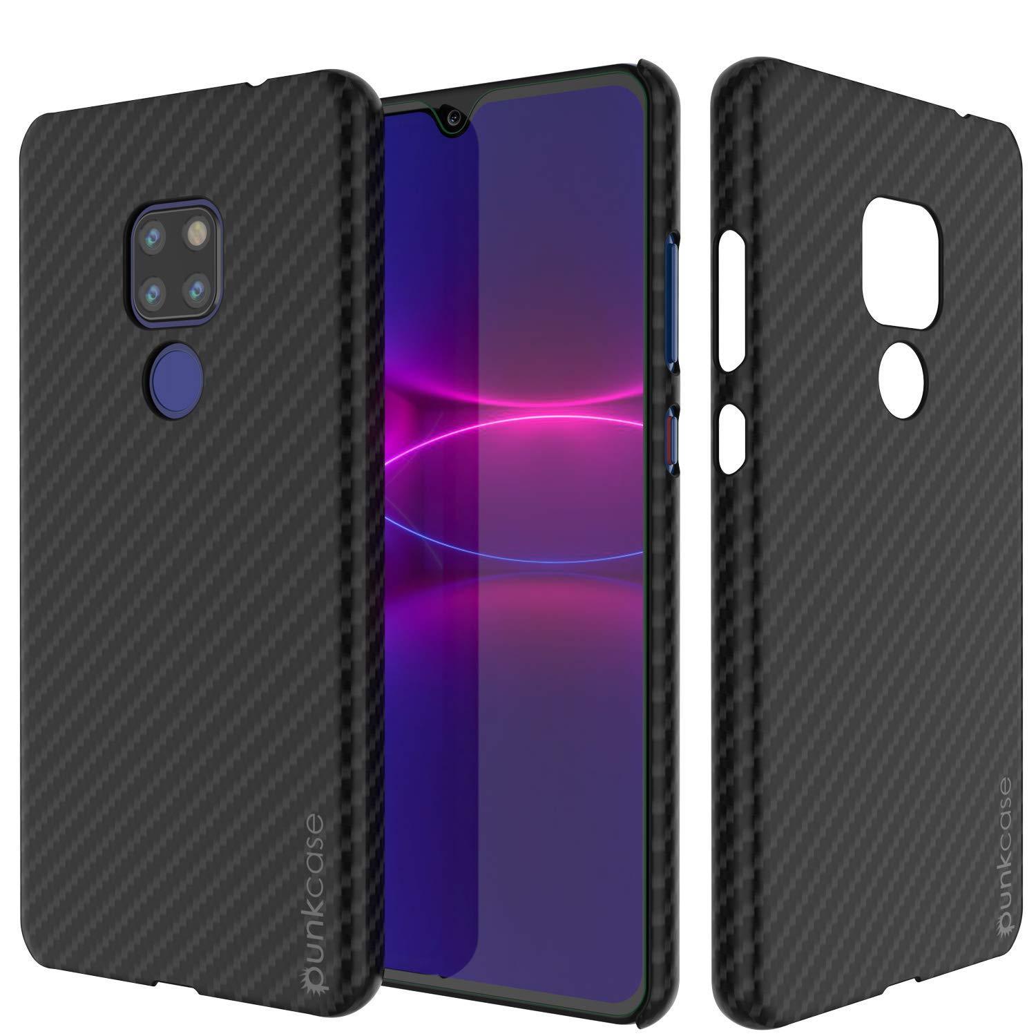 Huawei Mate 30 Lite  Case, Punkcase CarbonShield, Heavy Duty [Black] Cover