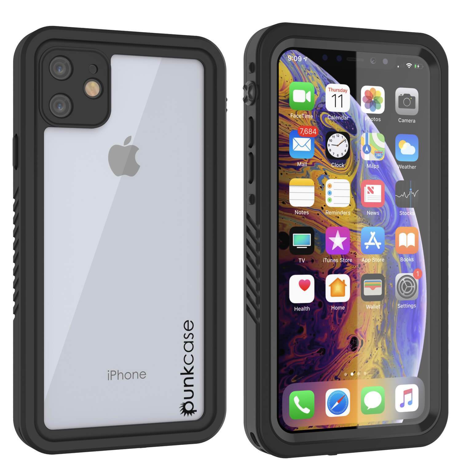 iPhone 11 Waterproof Case, Punkcase [Extreme Series] Armor Cover W/ Built In Screen Protector [Black]