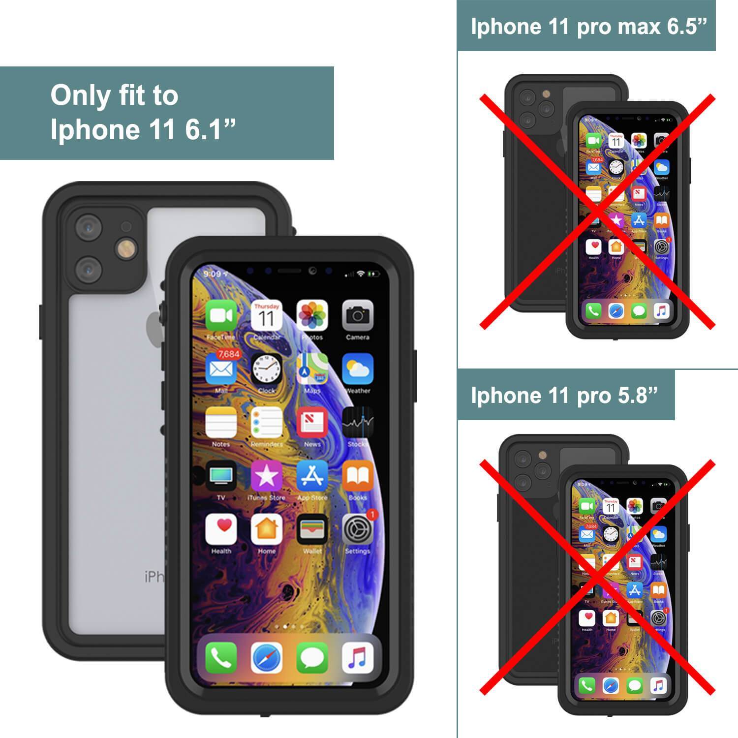 iPhone 11 Waterproof Case, Punkcase [Extreme Series] Armor Cover W/ Built In Screen Protector [Black]
