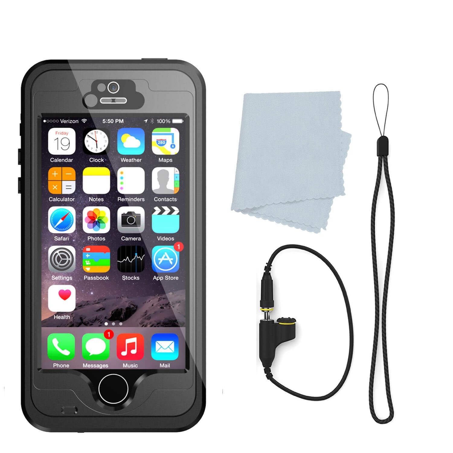iPhone 5S/5 Waterproof Case, PunkCase StudStar Black Case Water/Shock/Dirt Proof | Lifetime Warranty