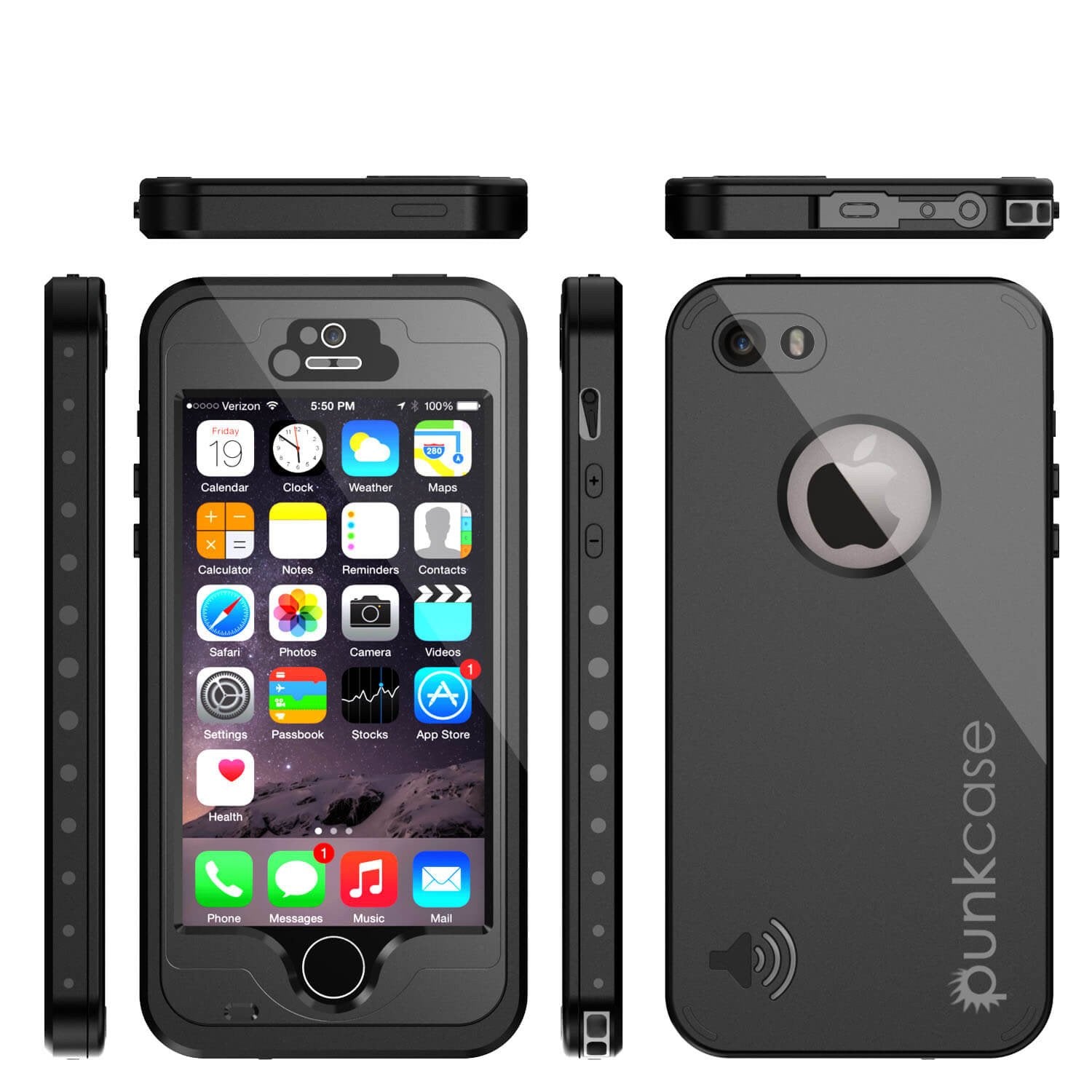 iPhone 5S/5 Waterproof Case, PunkCase StudStar Black Case Water/Shock/Dirt Proof | Lifetime Warranty