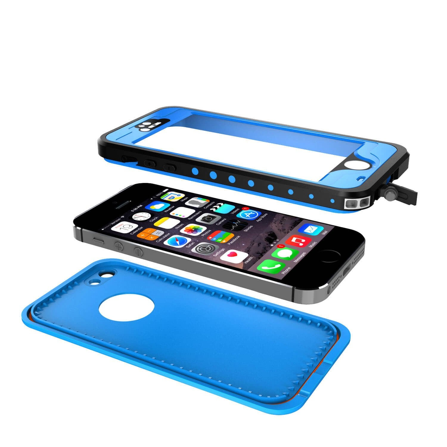 iPhone 5S/5 Waterproof Case, PunkCase StudStar Light Blue Water/Shock/Dirt Proof | Lifetime Warranty