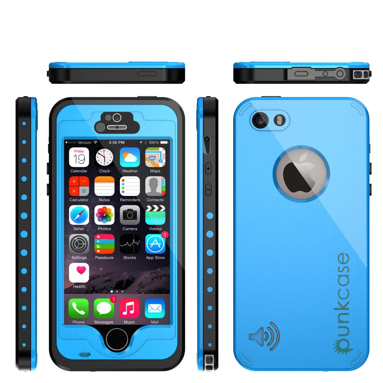 iPhone 5S/5 Waterproof Case, PunkCase StudStar Light Blue Water/Shock/Dirt Proof | Lifetime Warranty