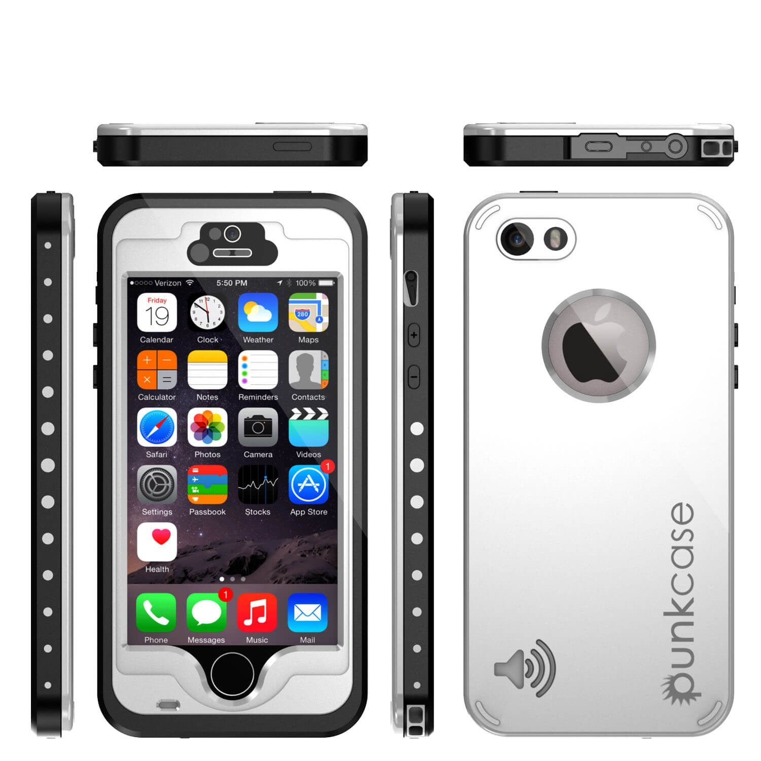 iPhone 5S/5 Waterproof Case, PunkCase StudStar White Case Water/Shock/Dirt Proof | Lifetime Warranty