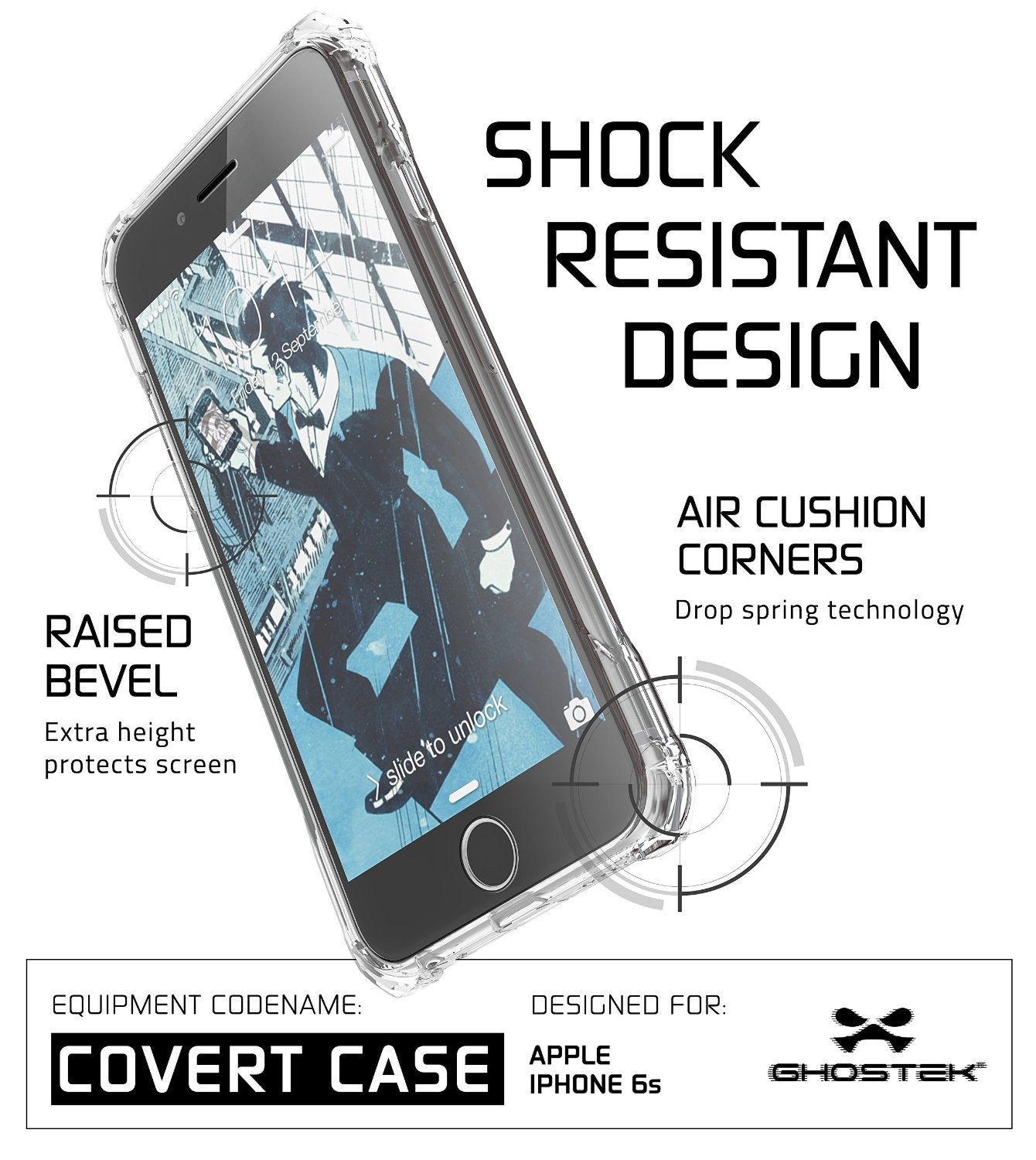 iPhone 6S Case, Ghostek® Covert Clear, Premium Impact Protective Armor | Lifetime Warranty Exchange