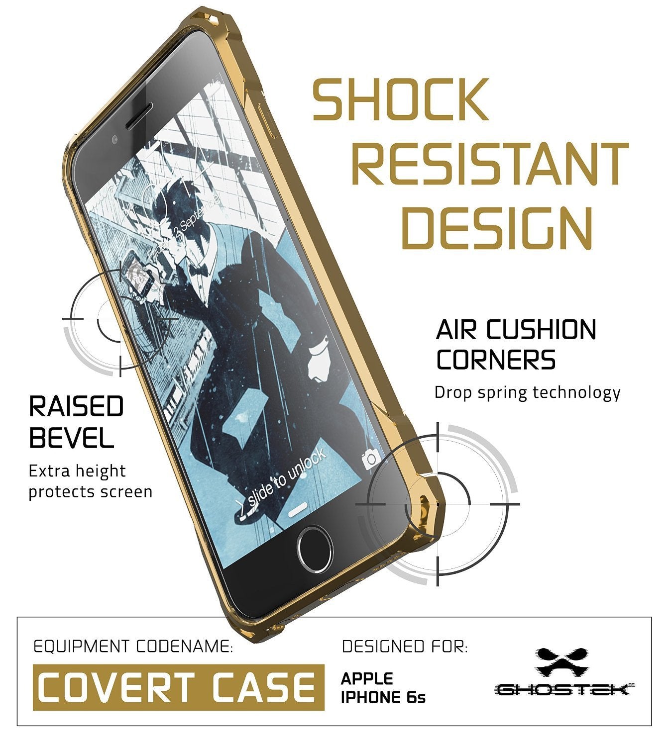 iPhone 6S Case, Ghostek® Covert Gold, Premium Impact Protective Armor | Lifetime Warranty Exchange