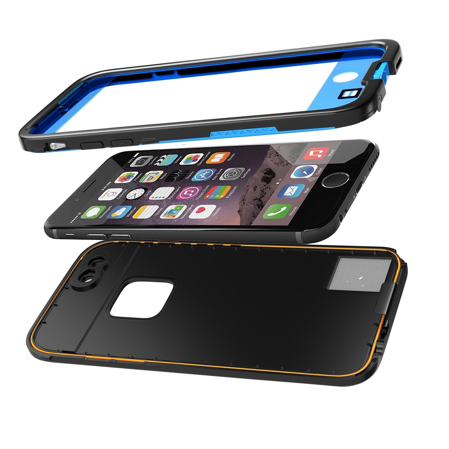 iPhone 6S+/6+ Plus Waterproof Case, Punkcase SpikeStar Light Blue | Thin Fit 6.6ft Underwater IP68