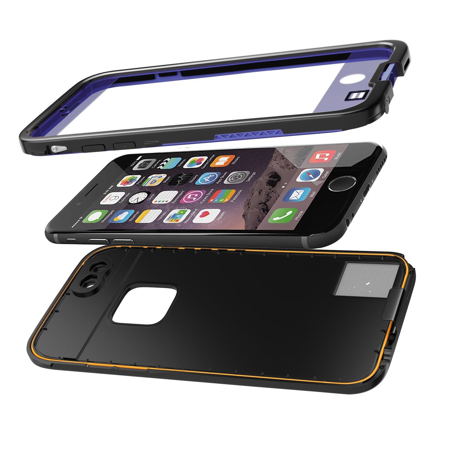 iPhone 6S+/6+ Plus Waterproof Case, Punkcase SpikeStar Purple Thin Fit 6.6ft Underwater IP68