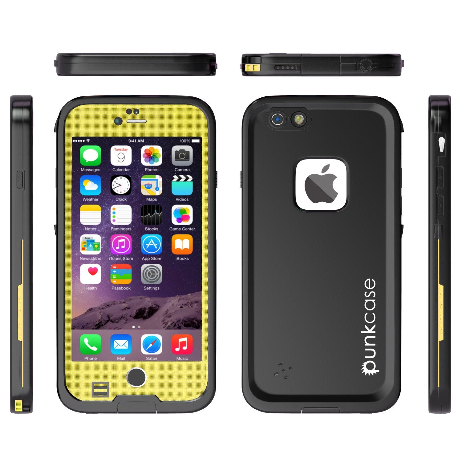 iPhone 6/6S Plus Waterproof Case, Punkcase SpikeStar Yellow Series | Thin Fit 6.6ft Underwater IP68