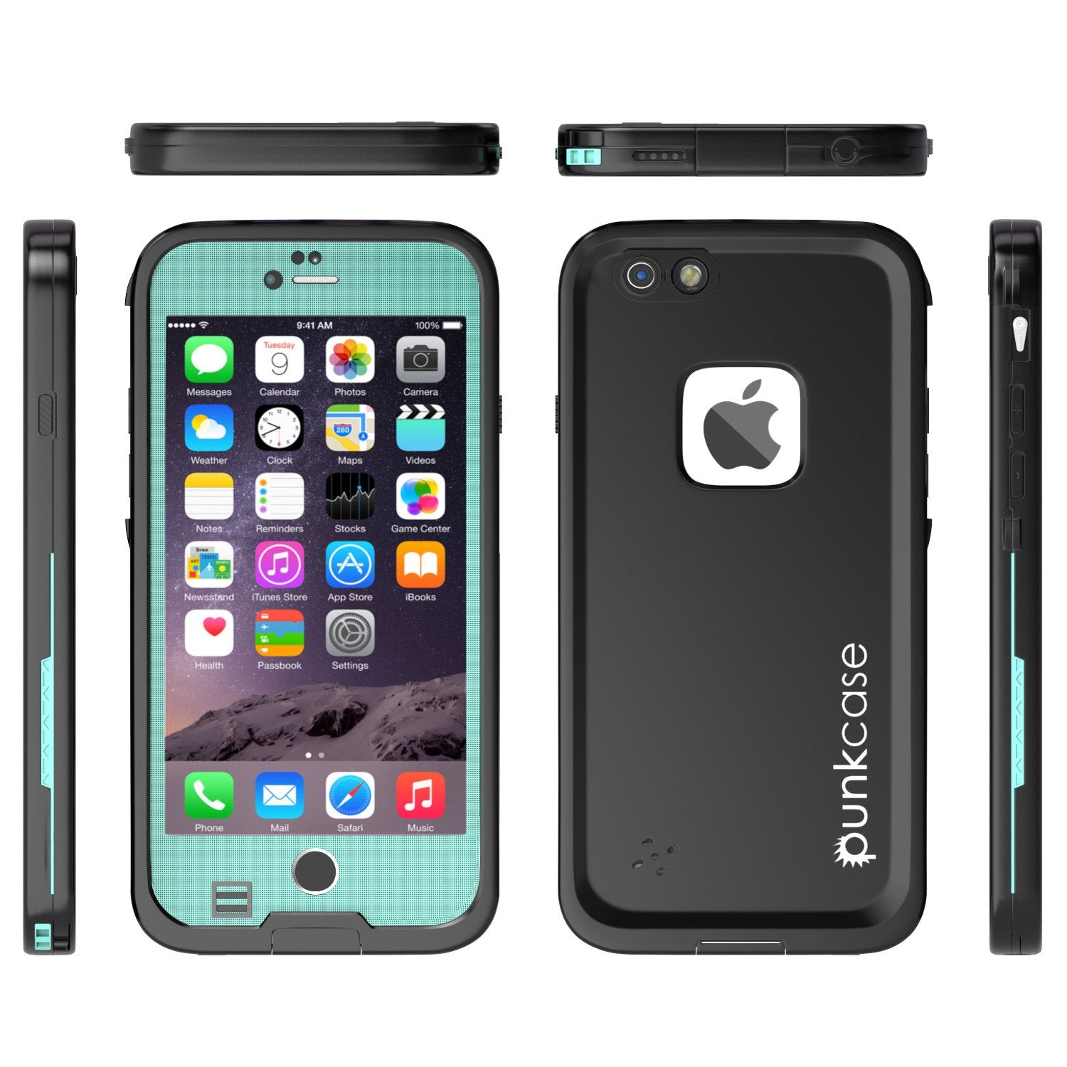 iPhone 6S/6 Waterproof Case, Punkcase SpikeStar Teal | Thin Fit 6.6ft Underwater IP68 | Warranty