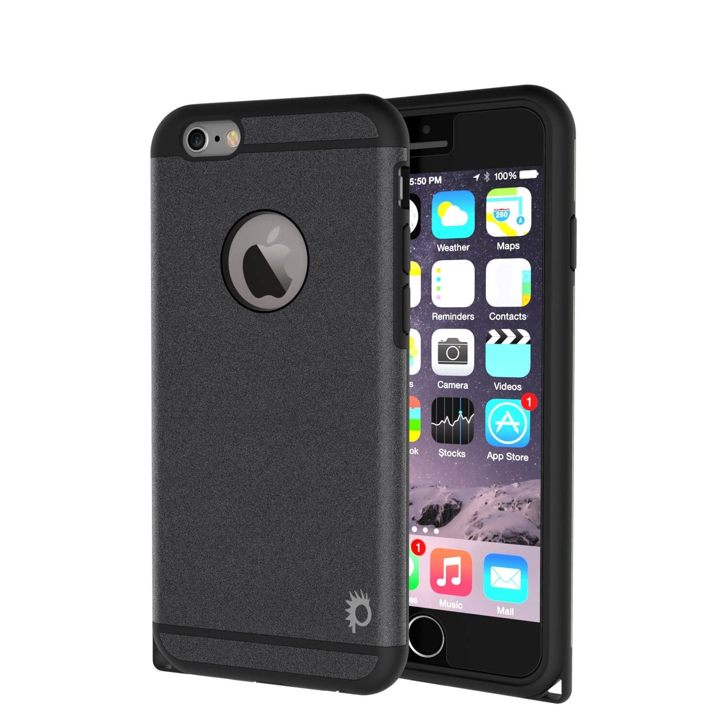 iPhone 6s Plus/6 Plus  Case PunkCase Galactic Black Slim w/ Tempered Glass | Lifetime Warranty