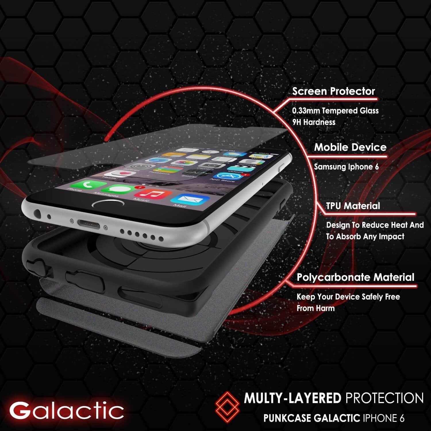iPhone 5s/5/SE Case PunkCase Galactic Black Series Slim w/ Tempered Glass | Lifetime Warranty