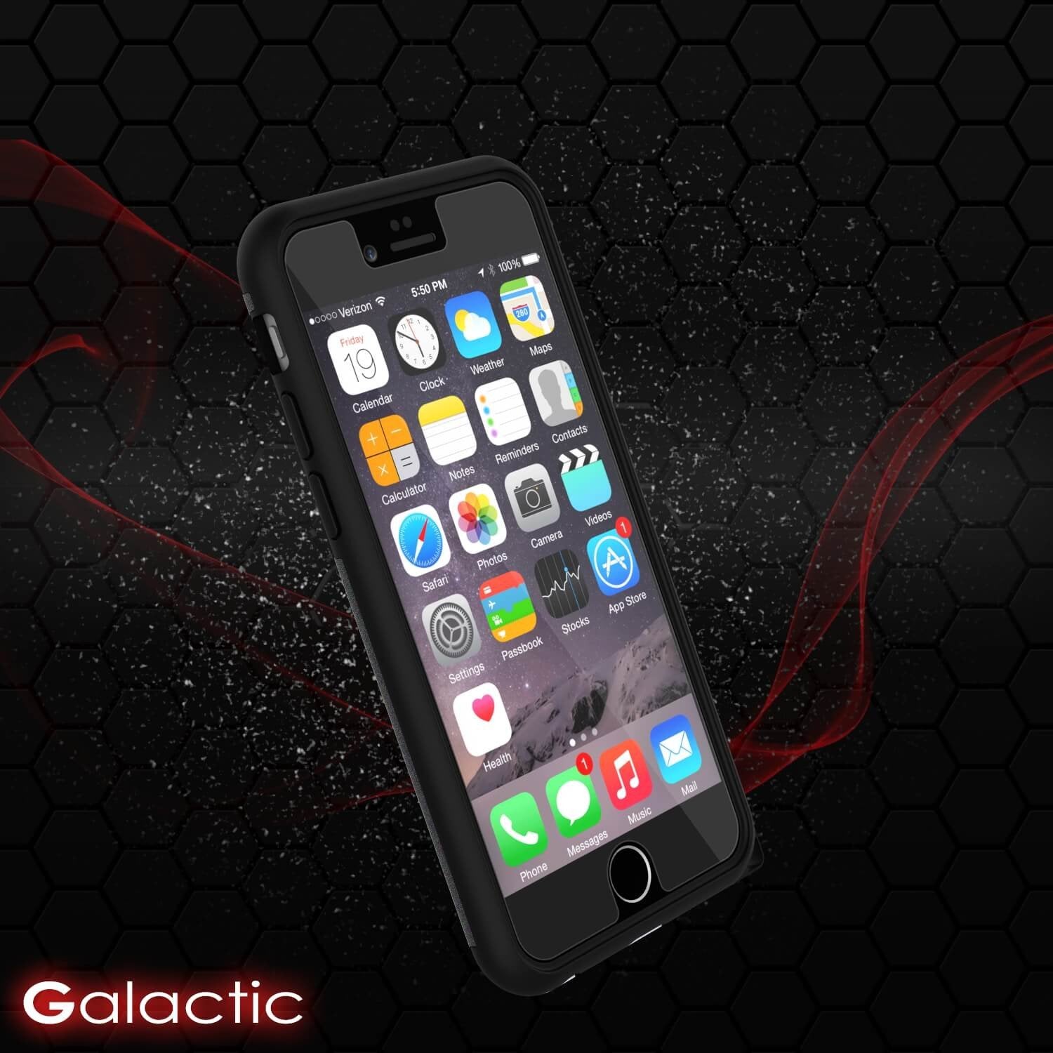 iPhone 6s Plus/6 Plus  Case PunkCase Galactic Black Slim w/ Tempered Glass | Lifetime Warranty