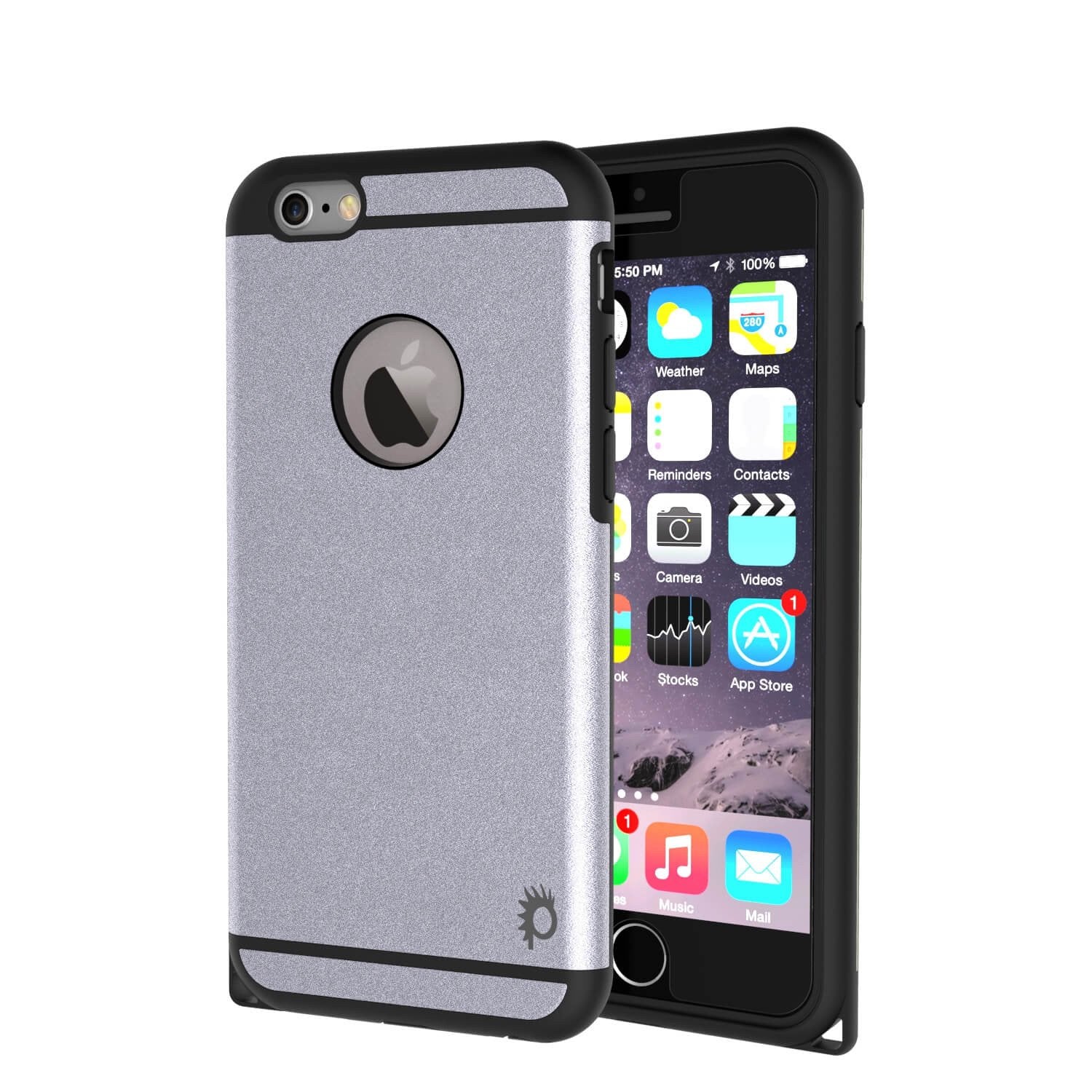 iPhone 6s Plus/6 Plus  Case PunkCase Galactic Silver Slim w/ Tempered Glass | Lifetime Warranty