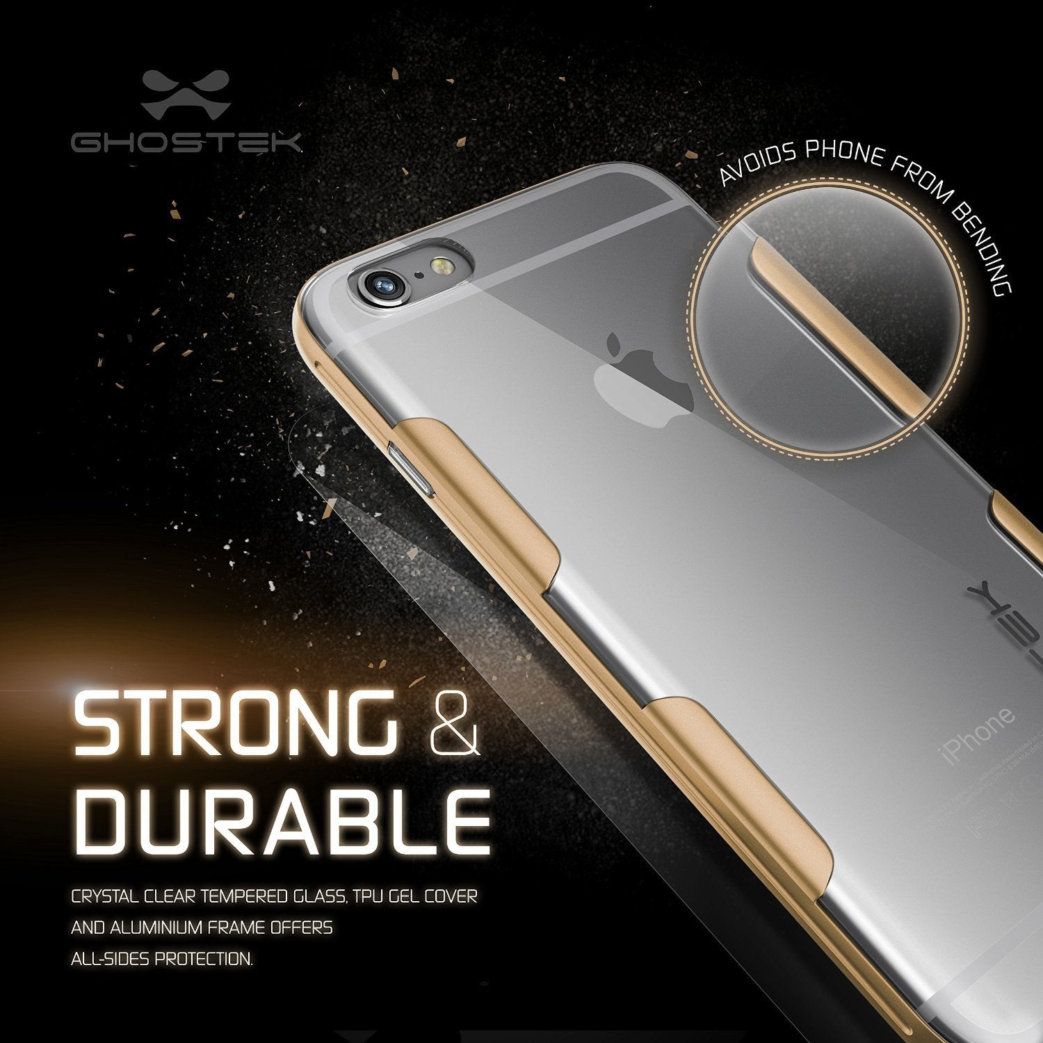 iPhone 6s Plus Case Gold Ghostek Cloak, Slim Protective Armor w/ Tempered Glass | Lifetime Warranty