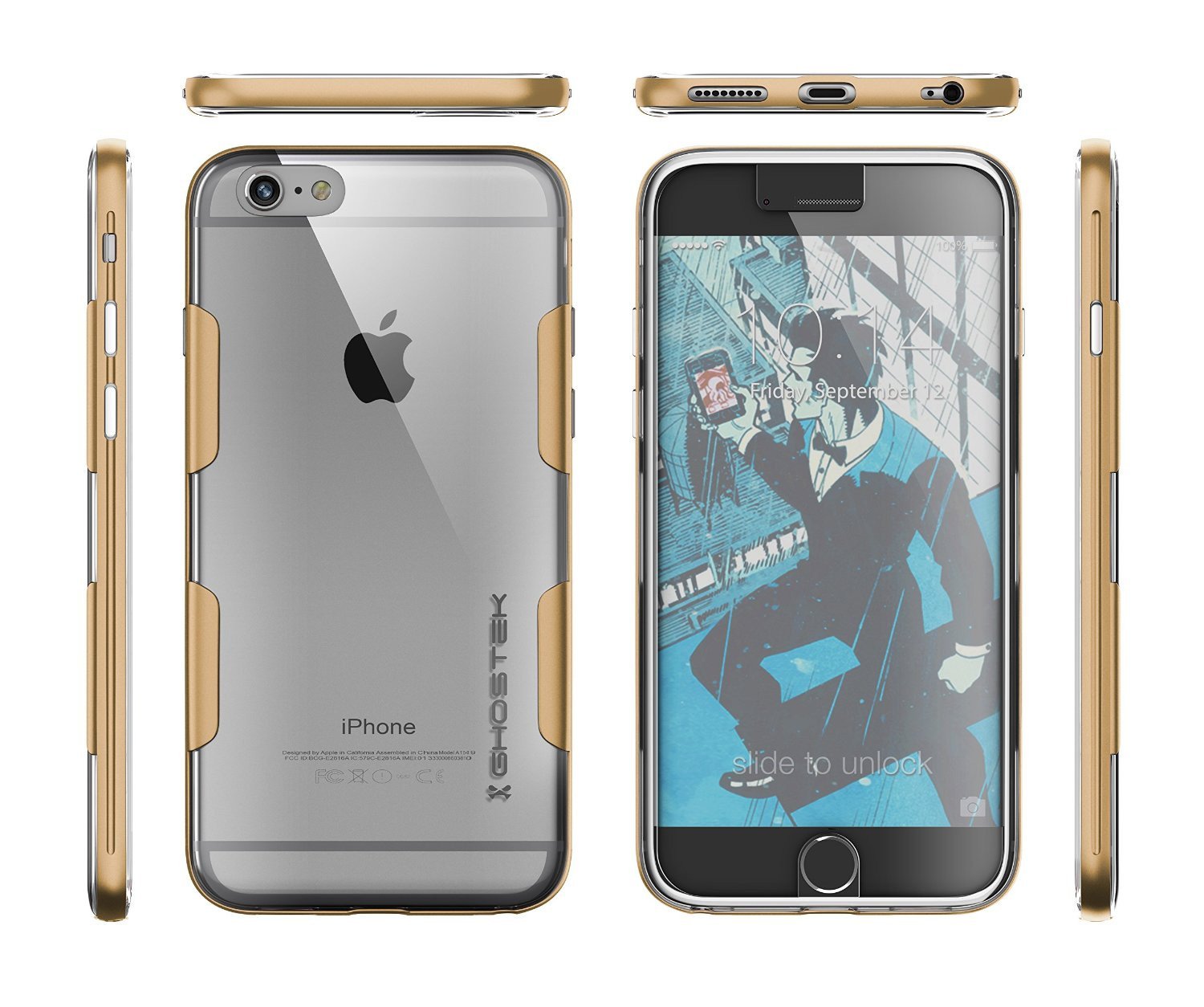 iPhone 6s Plus Case Gold Ghostek Cloak, Slim Protective Armor w/ Tempered Glass | Lifetime Warranty