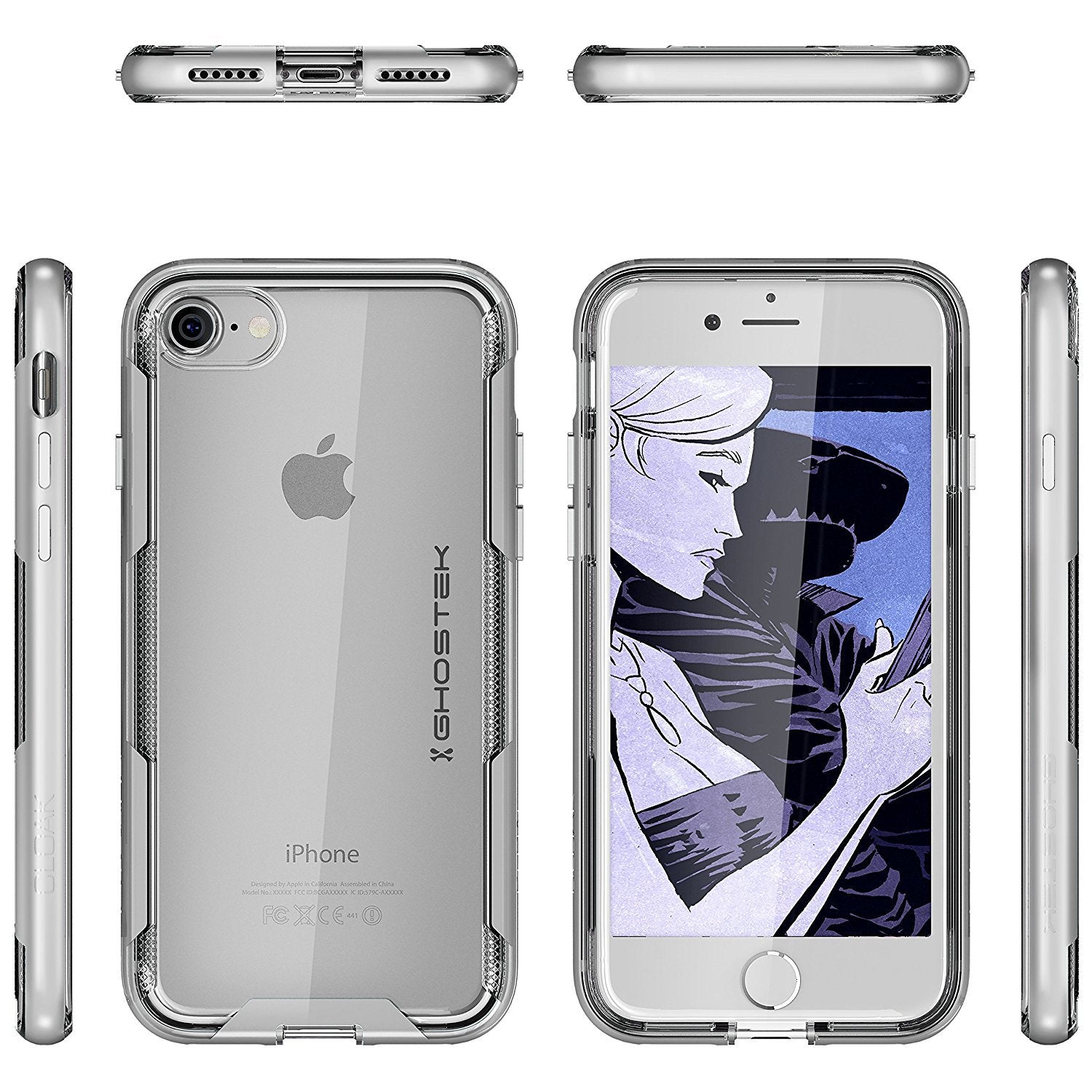 iPhone 7 Case, Ghostek Cloak 3 Series Case for iPhone 7 Case Clear Protective Case [SILVER]