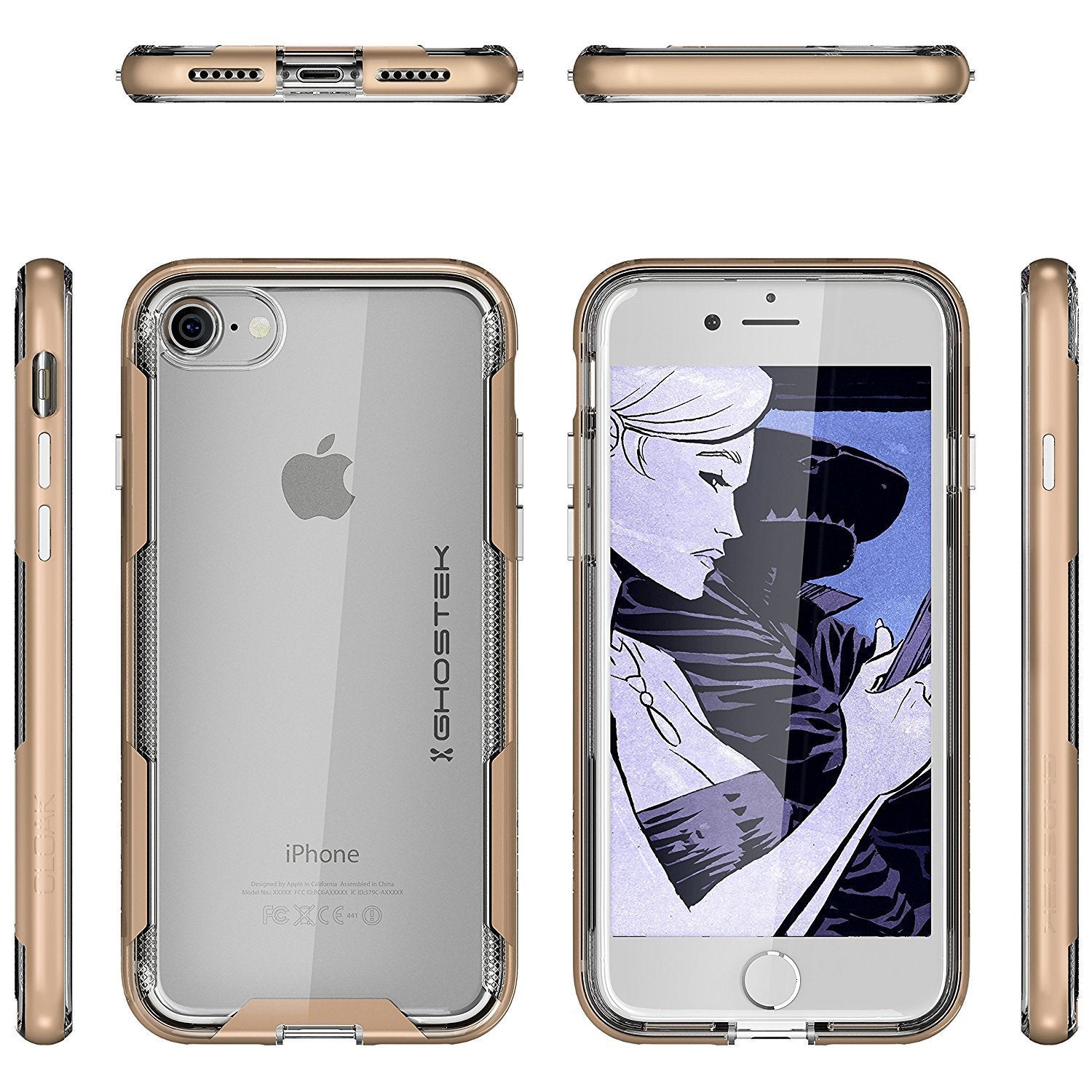 iPhone 8 Case, Ghostek Cloak 3 Series Case for iPhone 8 Case Clear Protective Case [GOLD]