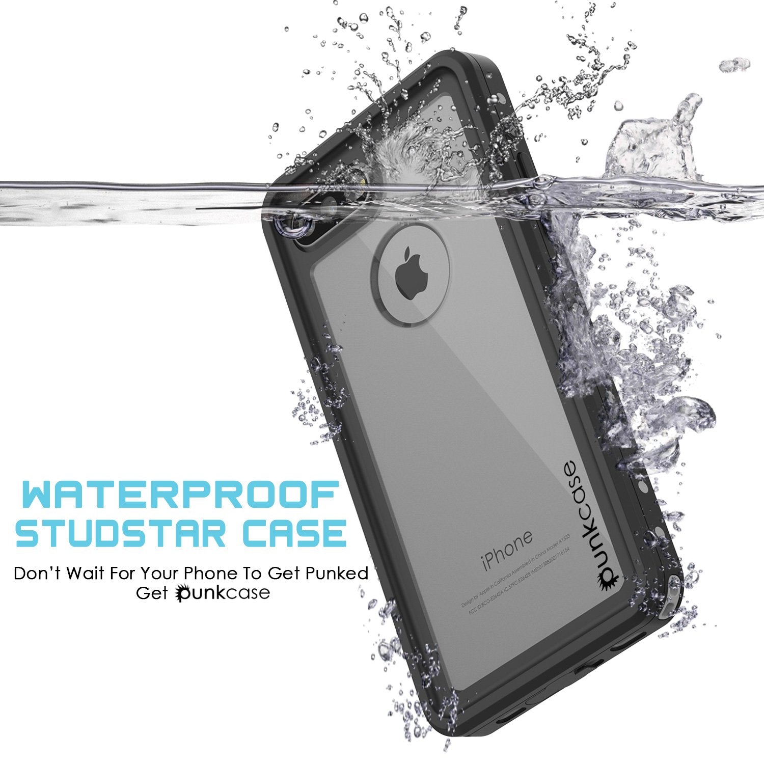 iPhone 7+ Plus Waterproof IP68 Case, Punkcase [Clear] [StudStar Series] [Slim Fit] [Dirtproof]