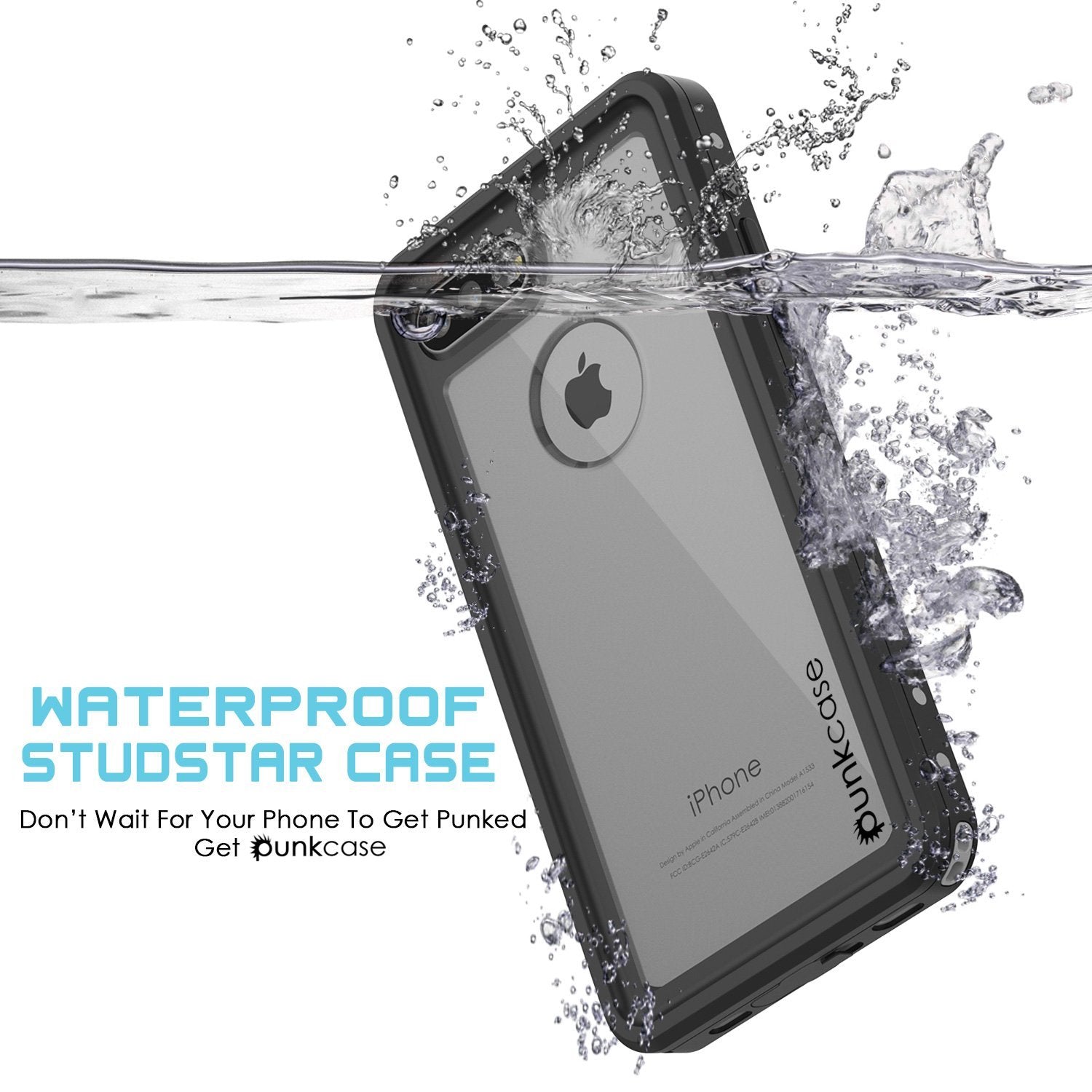 iPhone 8+ Plus Waterproof IP68 Case, Punkcase [Clear] [StudStar Series] [Slim Fit] [Dirtproof]