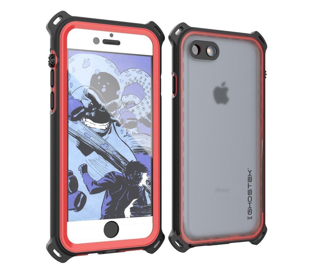 iPhone  8  Waterproof Case, Ghostek Nautical Series for iPhone  8  | Slim Underwater Protection | Adventure Duty | Ultra Fit | Swimming (Red)