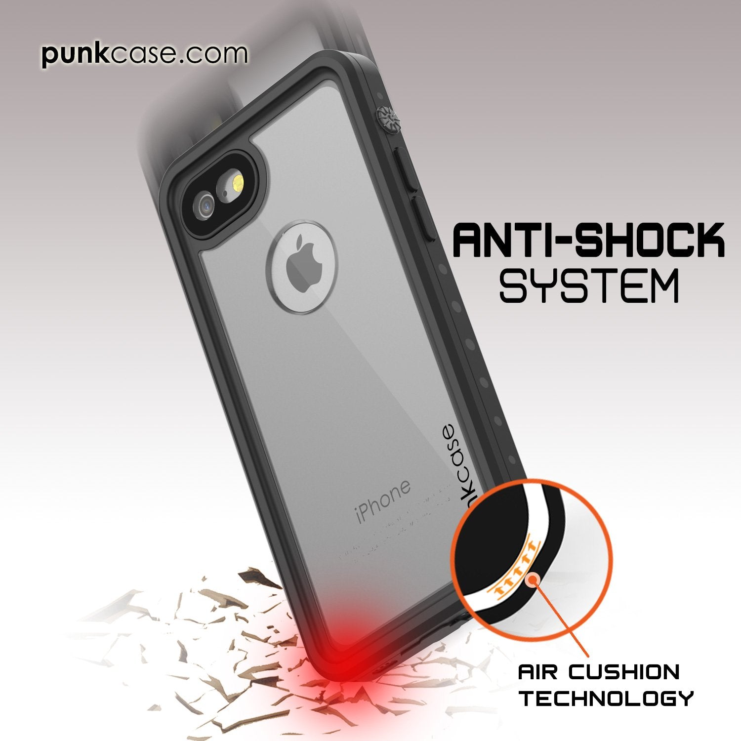 iPhone 7 Waterproof IP68 Case, Punkcase [Clear] [StudStar Series] [Slim Fit] [Dirtproof] [Snowproof]