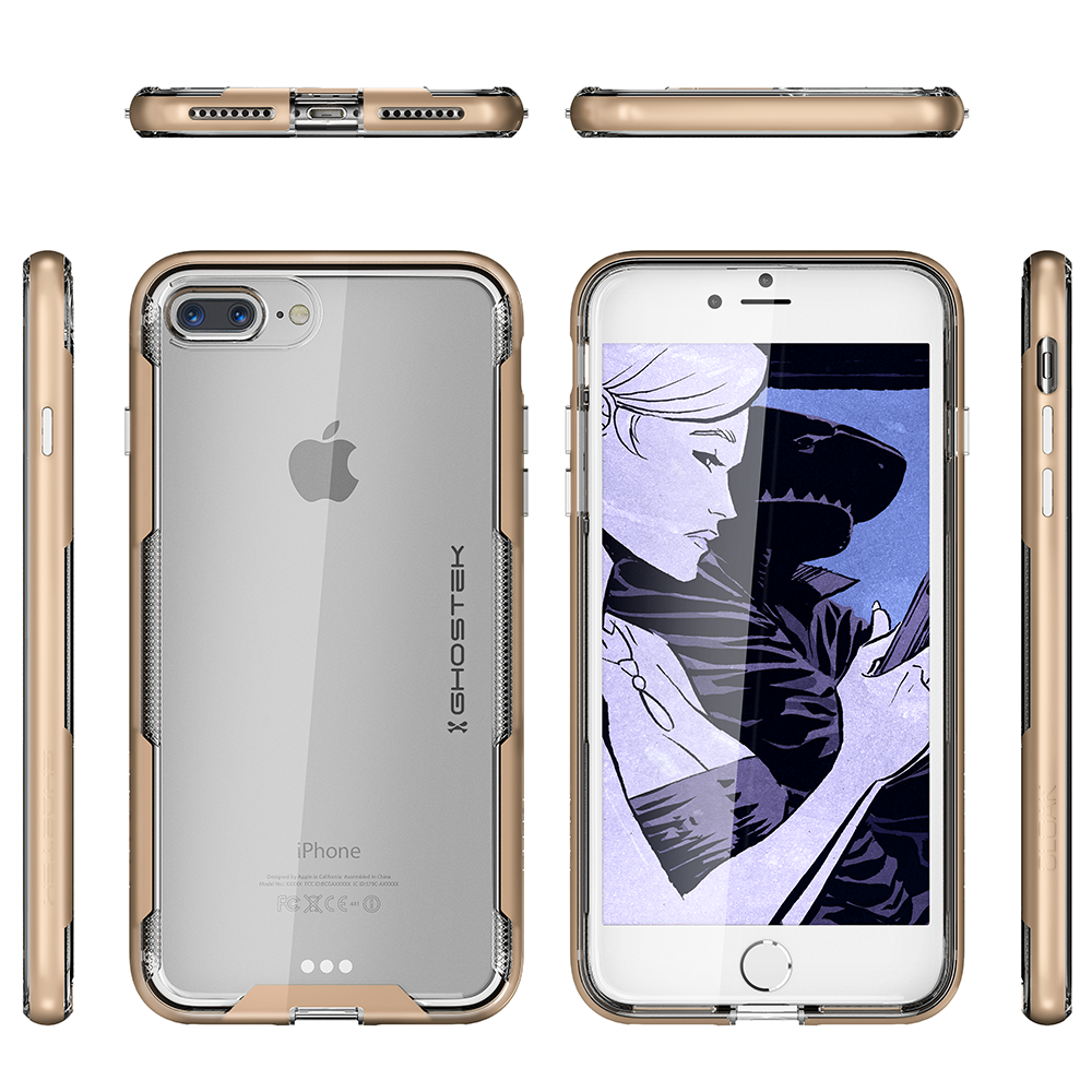 iPhone 7+ Plus Case,Ghostek Cloak 3 Series for iPhone 7+ Plus Clear Protective Case[GOLD]