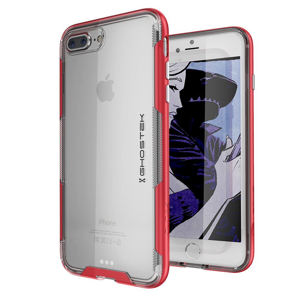 iPhone 7+ Plus Case,Ghostek Cloak 3 Series for iPhone 7+ Plus Clear Protective Case[RED]