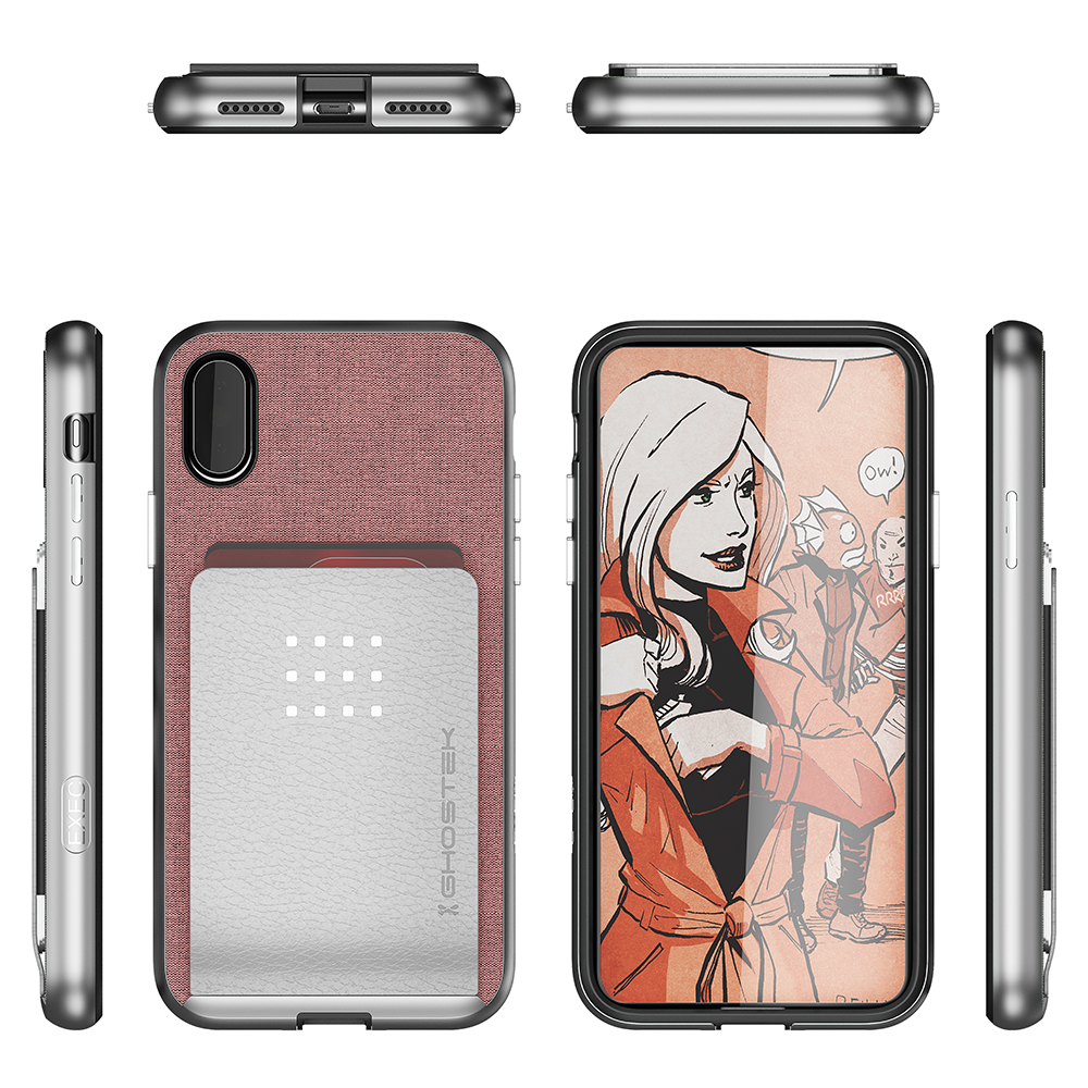 iPhone 8+ Plus Case, Ghostek Exec 2 Series for  iPhone 8+ Plus Protective Wallet Case [ROSE PINK]