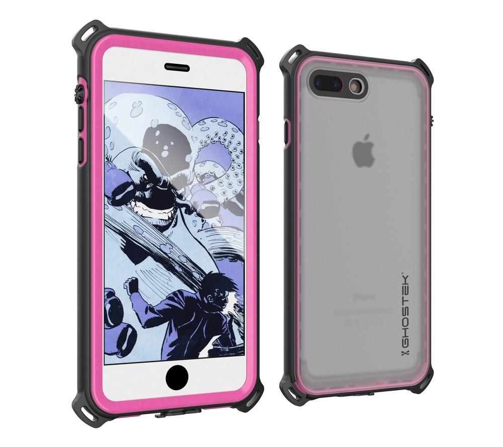 iPhone 7 Plus Waterproof Case, Ghostek Nautical Series for Apple iPhone 7 Plus | Slim Underwater Protection | Shockproof | Dirt-proof | Snow-proof | Protective | Adventure Duty | Swimming | Pink