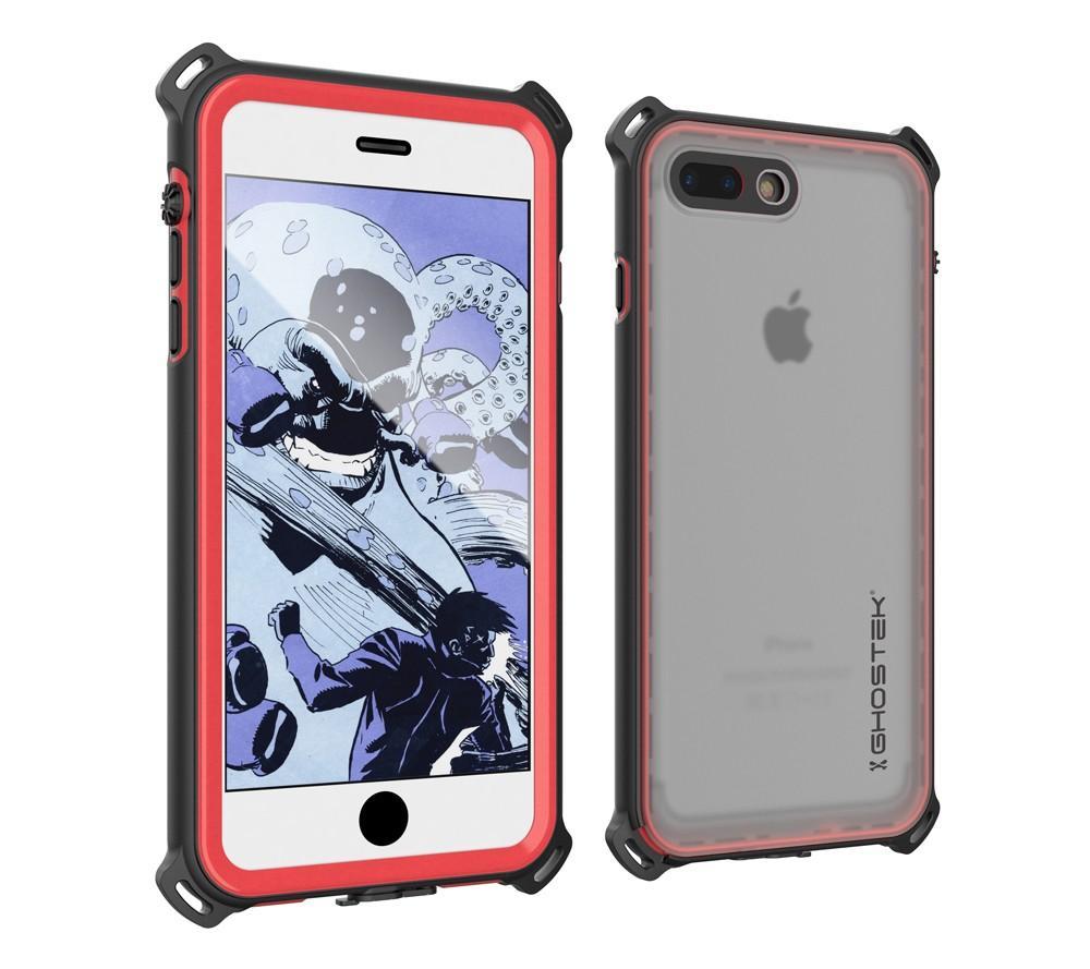 iPhone 7 Plus Waterproof Case, Ghostek Nautical Series for Apple iPhone 7 Plus | Slim Underwater Protection | Shockproof | Dirt-proof | Snow-proof | Protective | Adventure Duty | Swimming |  Red
