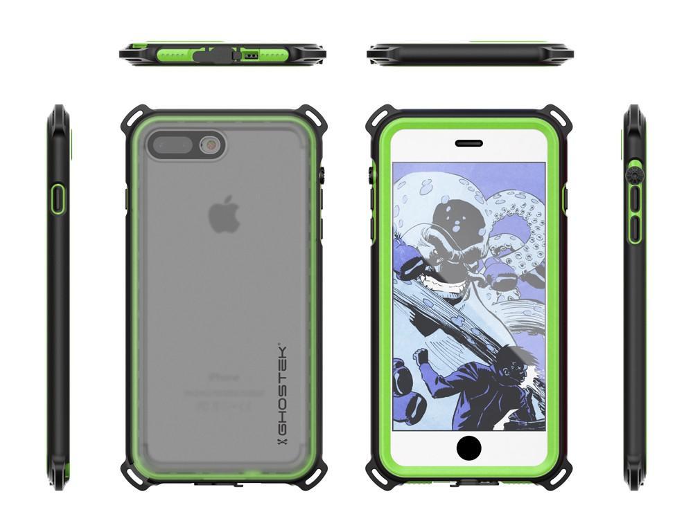 iPhone 7 Plus Waterproof Case, Ghostek Nautical Series for Apple iPhone 7 Plus | Slim Underwater Protection | Shockproof | Dirt-proof | Snow-proof | Protective | Adventure Duty | Swimming |  GREEN