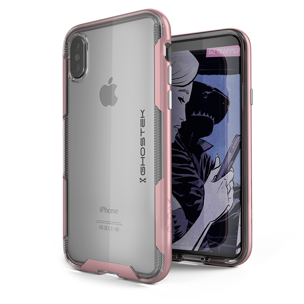 iPhone X PunkCase, Ghostek Cloak-3 Premium Transparent Cover [Pink]