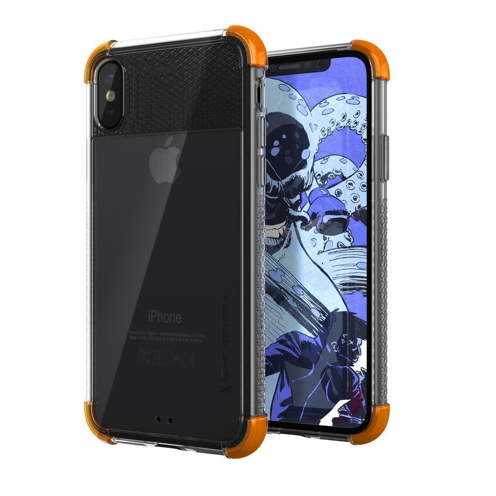 iPhone X Crystal Clear Case, Ghostek Covert-2 Soft Skin Cover, Orange