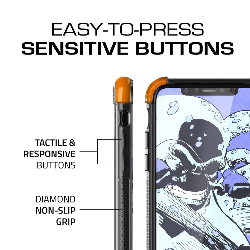 iPhone X Crystal Clear Case, Ghostek Covert-2 Soft Skin Cover, Orange